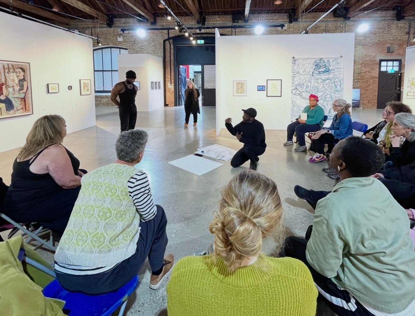 Curtis Holder leading a Drawing Session, Trinity Buoy Wharf Drawing Prize 2025